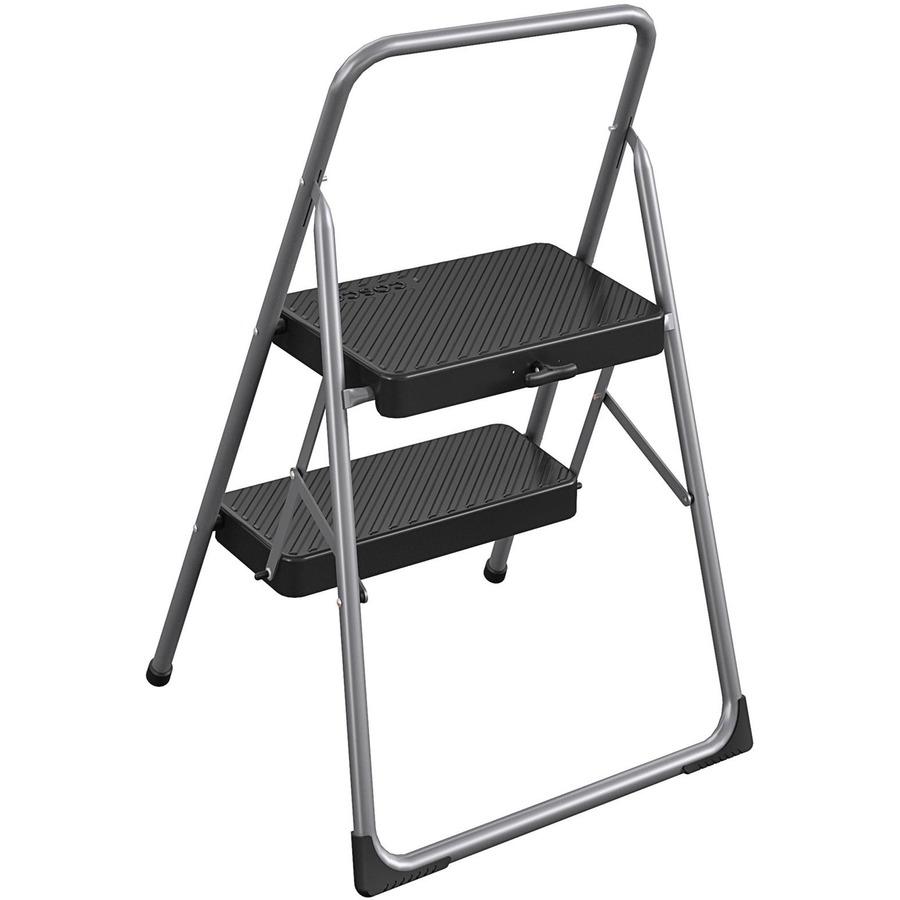 Cosco 2-Step Household Folding Step Stool - 2 Step - 200 lb Load Capacity - 17.3" x 18" x 28.2" - Gray. Picture 3