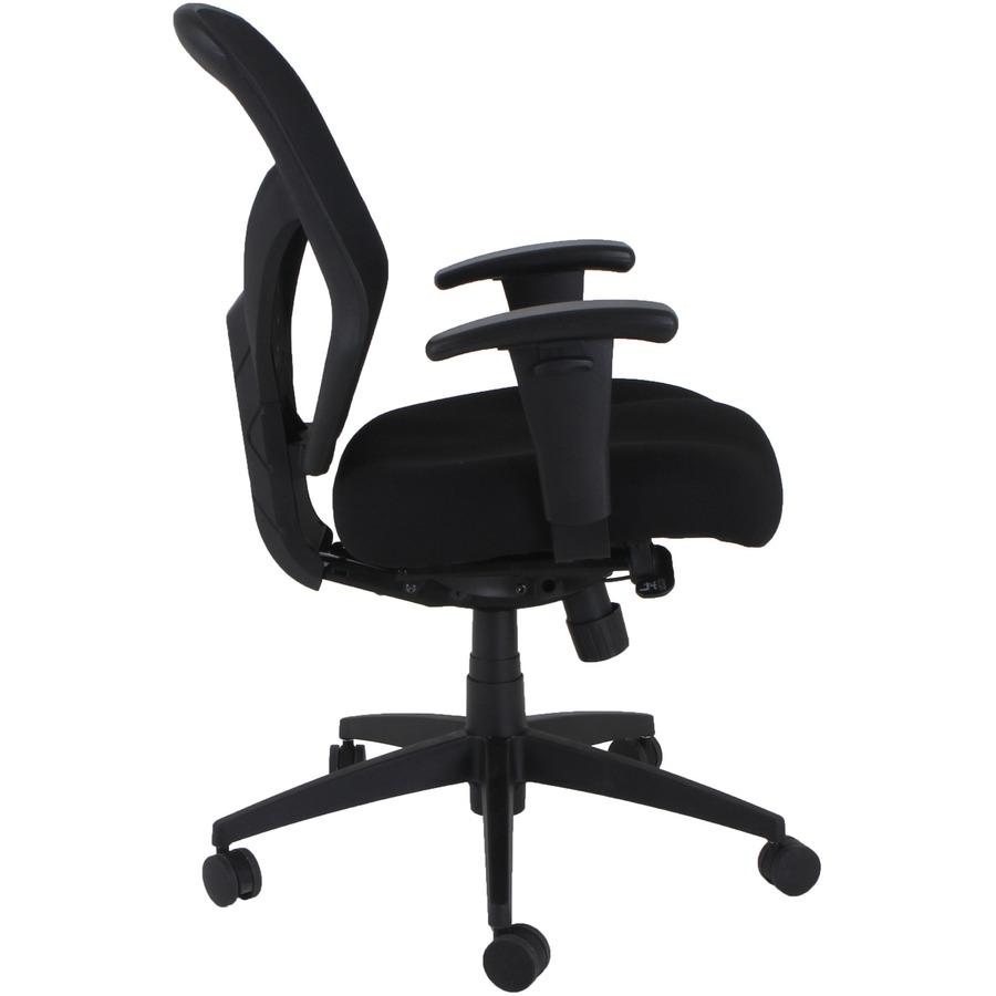 Lorell Executive High-Back Chair - Fabric Seat - Mesh Back - High Back - 5-star Base - Black - Armrest - 1 Each. Picture 2