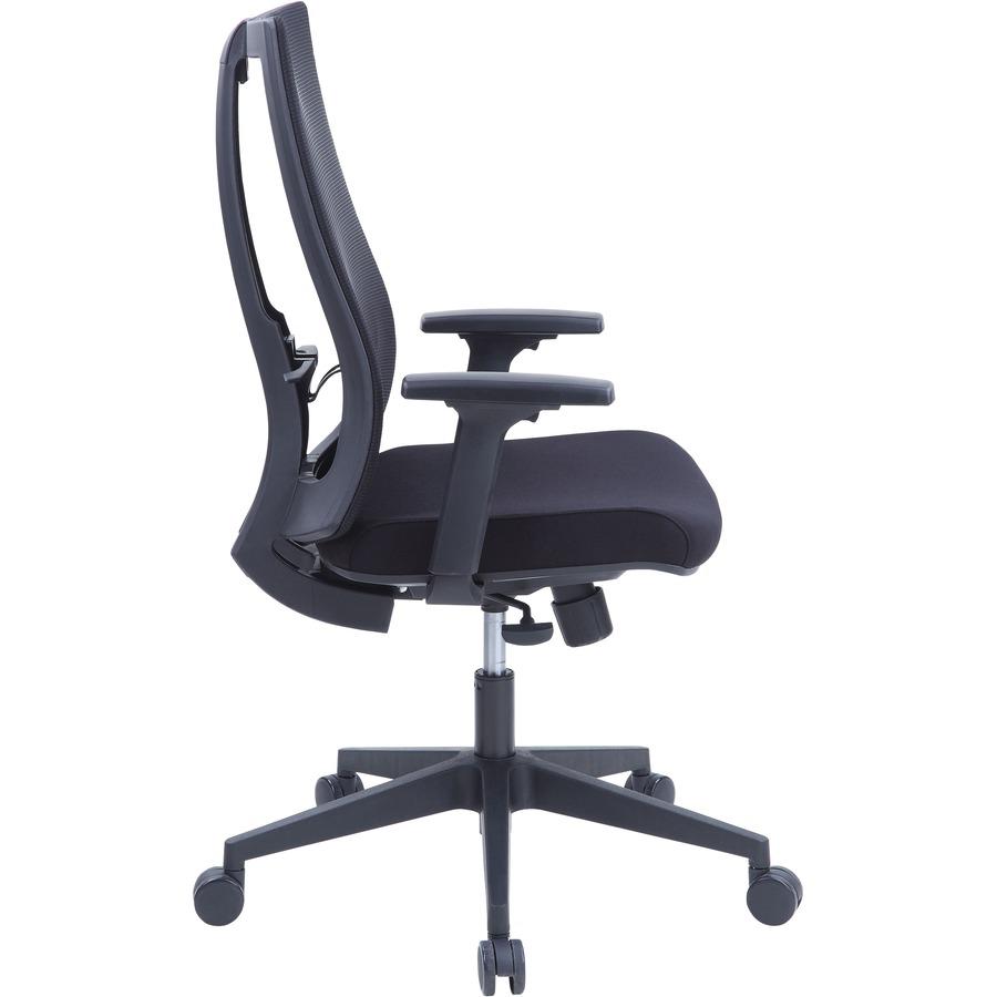 Lorell High-Back Molded Seat Chair - Fabric Seat - High Back - 5-star Base - Black - Armrest - 1 Each. Picture 15