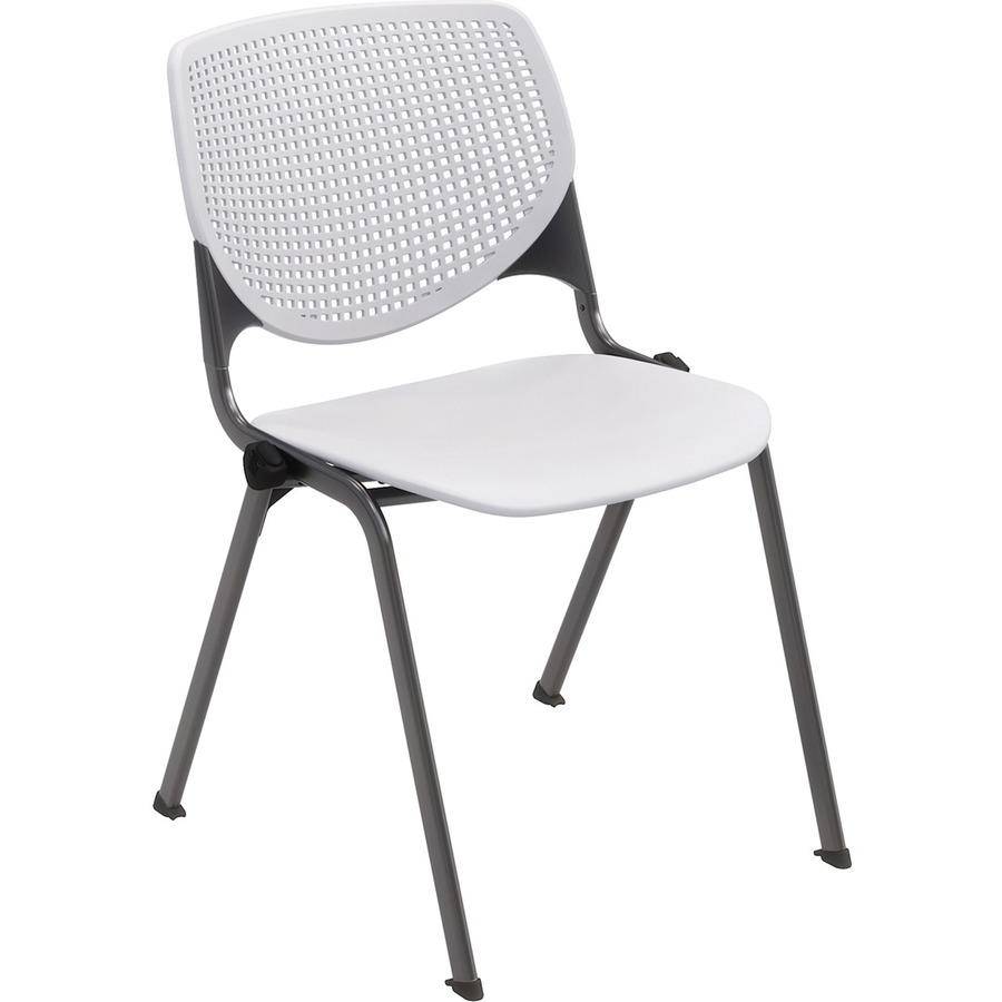 KFI Stacking Chair - Polypropylene Seat - Polypropylene Back - Steel Frame - Four-legged Base - White, Lime Green - 1 Each. Picture 4
