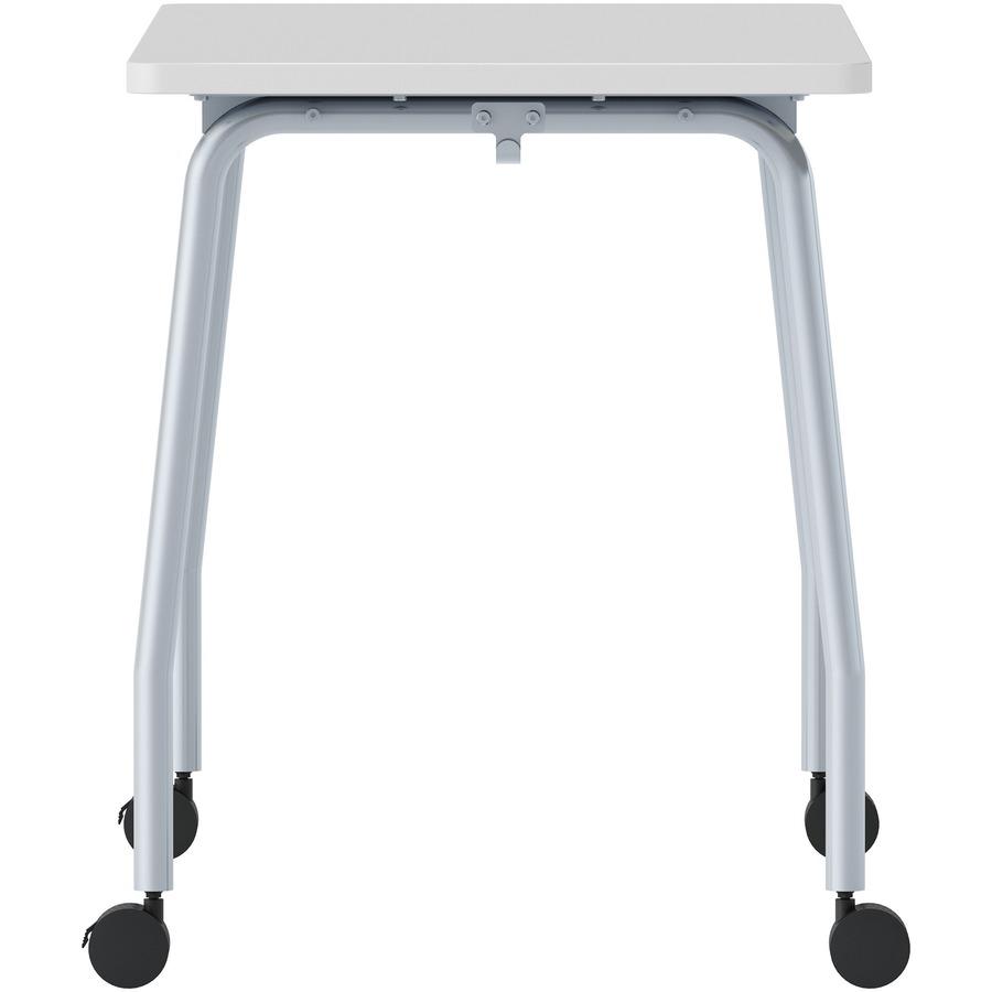 Lorell Training Table - Laminated Top - 300 lb Capacity - 29.50" Table Top Length x 23.63" Table Top Width x 1" Table Top Thickness - 47.25" HeightAssembly Required - Gray - Particleboard Top Material. Picture 3
