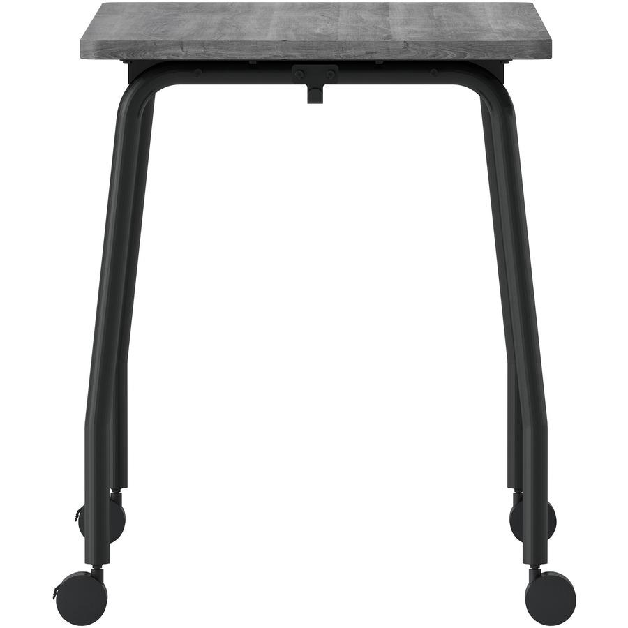Lorell Training Table - Laminated Top - 300 lb Capacity - 29.50" Table Top Length x 23.63" Table Top Width x 1" Table Top Thickness - 47.25" HeightAssembly Required - Weathered Charcoal - Particleboar. Picture 11