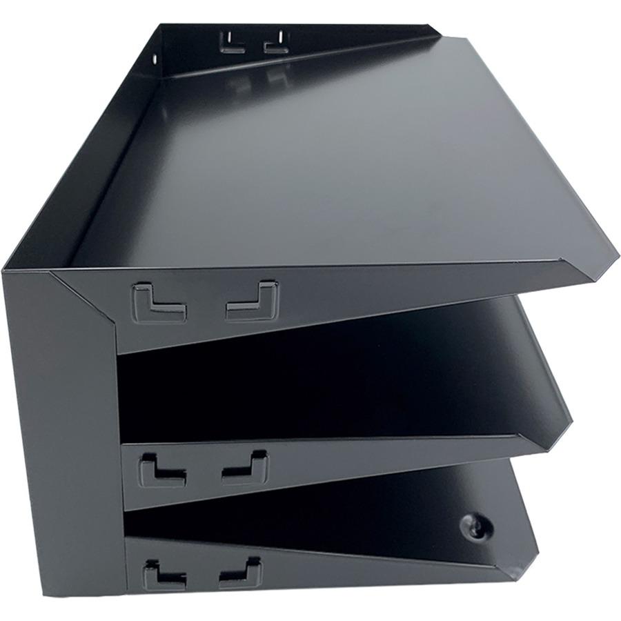 Huron Horizontal Slots Desk Organizer - 6 Compartment(s) - Horizontal - 6" Height x 12" Width x 8.8" Depth - Durable - Black - Steel - 1 Each. Picture 4