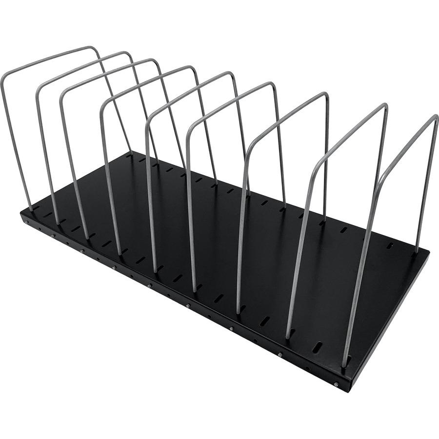 Huron Metal Wire Vertical Slots Organizer/Sorter - 8 Compartment(s) - Vertical - 7.5" Height x 18.3" Width x 8" Depth - Black - 1 Each. Picture 5