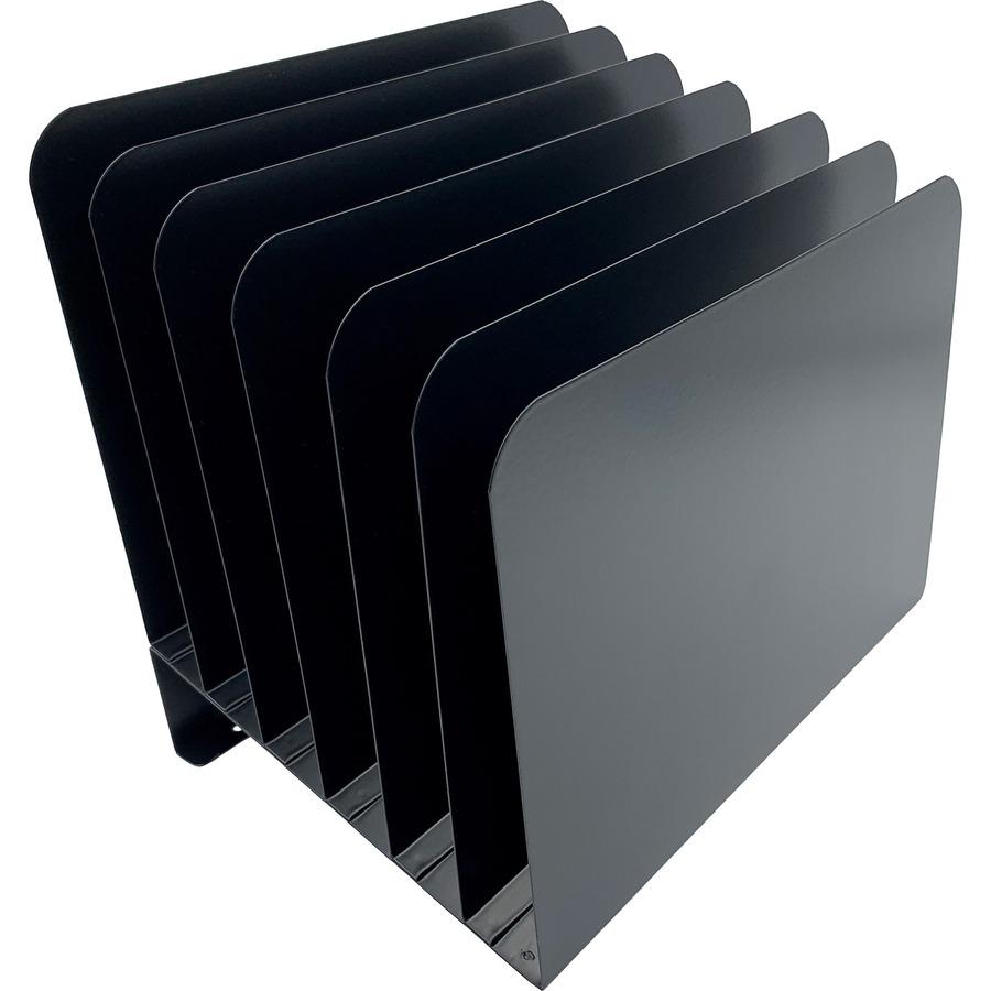 Huron Slanted Vertical Slots Desktop Organizer - 8 Compartment(s) - 10" Height x 9.8" Width x 11" Depth - Durable - Steel - 1 Each. Picture 4