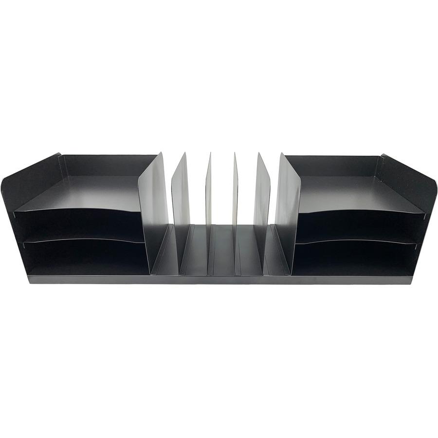 Huron Vertical/Horizontal Combo Desk Organizer - 11 Compartment(s) - Horizontal/Vertical - 8" Height x 30" Width x 11" Depth - Durable - Black - Steel - 1 Each. Picture 5
