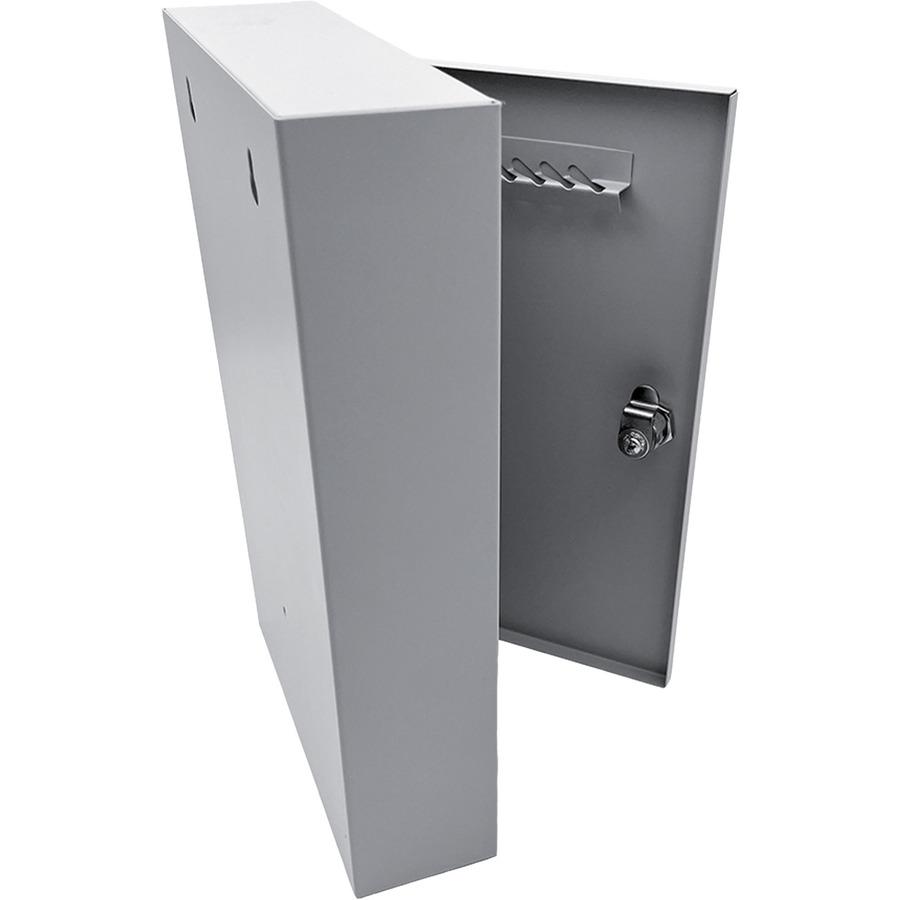Huron Slotted Heavy-duty Key Cabinet - Keyhole Slot, Heavy Duty, Durable, Locking System - Gray - Steel. Picture 3