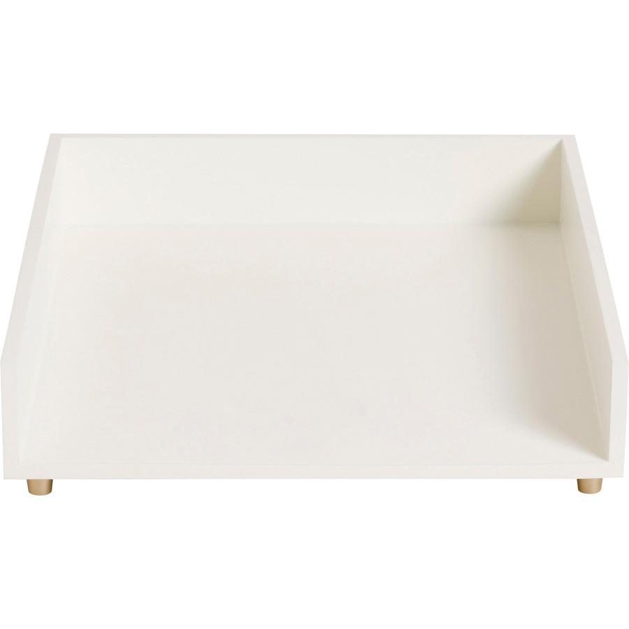 U Brands Juliet Collection Stackable Paper Tray - 2.5" Height x 9.5" Width x 12.3" Depth - Desktop, Tabletop - Stackable, Front Loading - Pine Wood, Brass - 1 Each. Picture 5