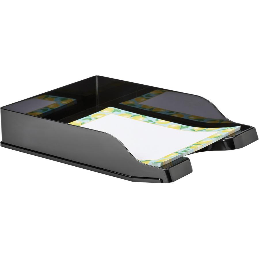 Deflecto AntiMicrobial DocuTray - 2.6" Height x 10.2" Width x 13.8" DepthDesktop - Antimicrobial, Interlockable, Stackable, Mildew Resistant - Black - Polystyrene. Picture 8