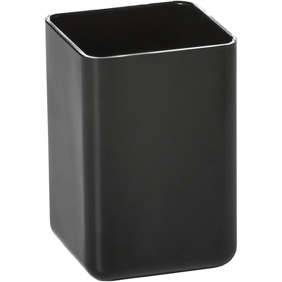 Deflecto Antimicrobial Pencil Cup Black - 3.6" x 2.1" x 2.1" x - Polystyrene - Black. Picture 4