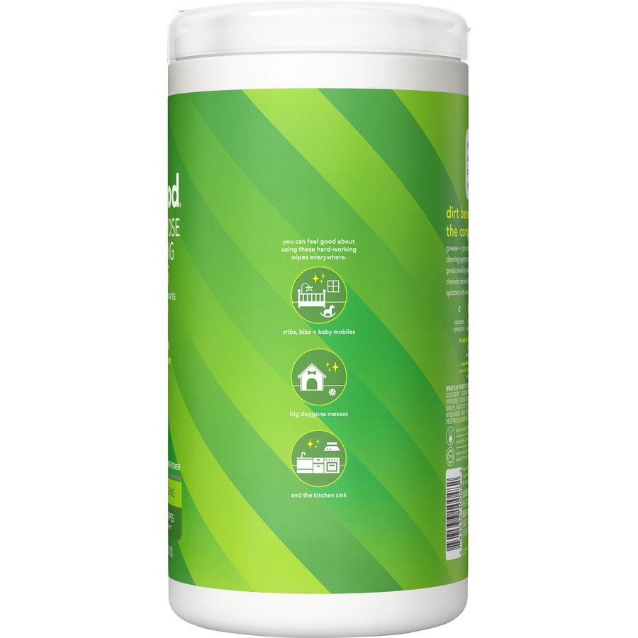 Method All-purpose Cleaning Wipes - Lime + Seasalt Scent - 70 / Tub - 1 Each - Pleasant Scent - Green. Picture 5