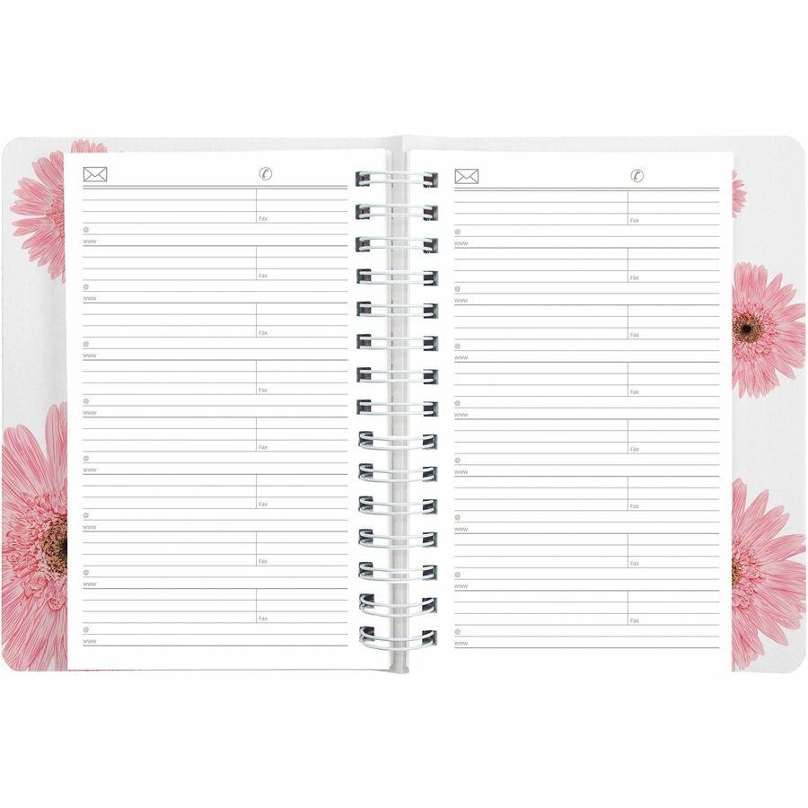 Brownline Essential Daily/Monthly Planner Book - Daily, Monthly - 12 Month - January - December - 7:00 AM to 7:30 PM - Half-hourly - 1 Day Single Page Layout - 8" x 5" Sheet Size - Twin Wire - Pink - . Picture 8