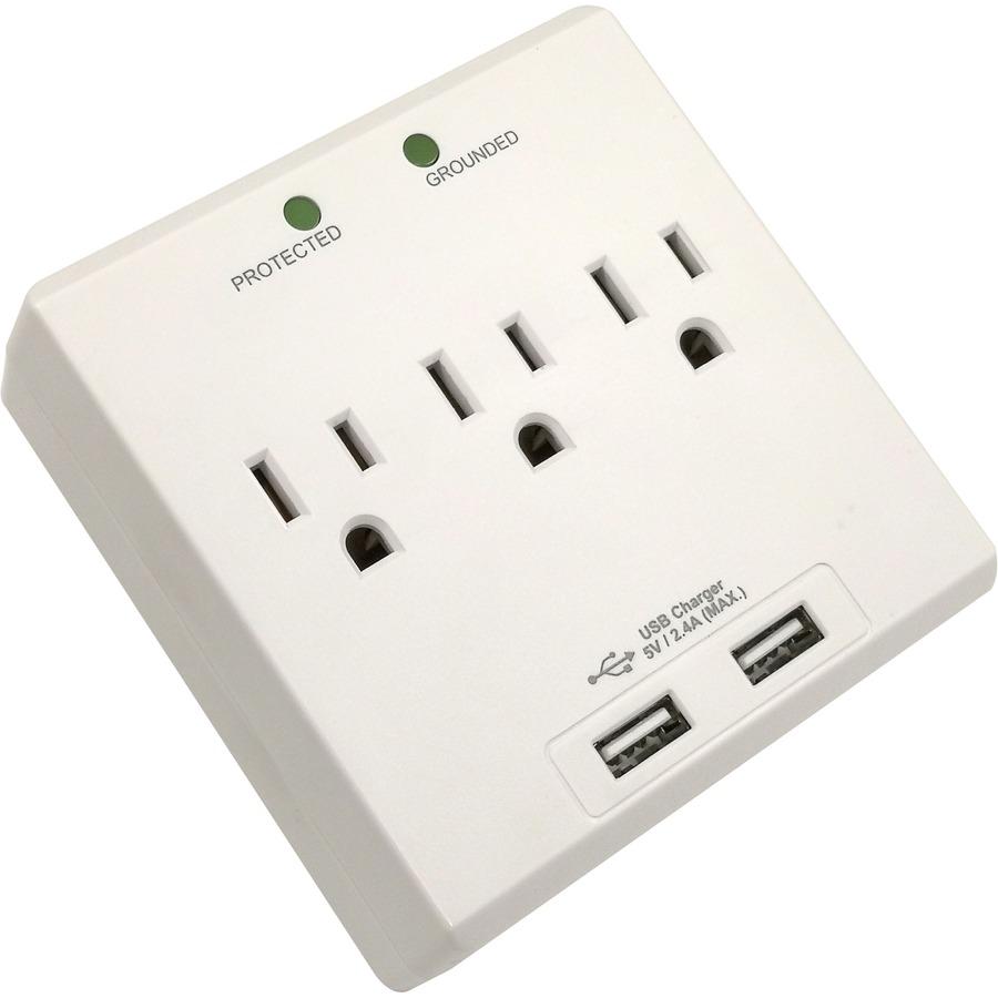 Compucessory Wall Charger Station - 3 x AC, 2 x USB - 2.40 A. Picture 7