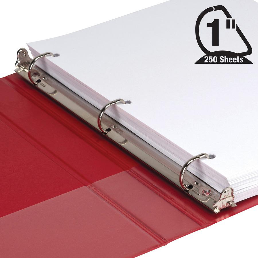 Samsill Durable View Binders - 1" Binder Capacity - Letter - 8 1/2" x 11" Sheet Size - 225 Sheet Capacity - 1" Ring - 3 x D-Ring Fastener(s) - 2 Internal Pocket(s) - Polypropylene, Chipboard - Black, . Picture 7