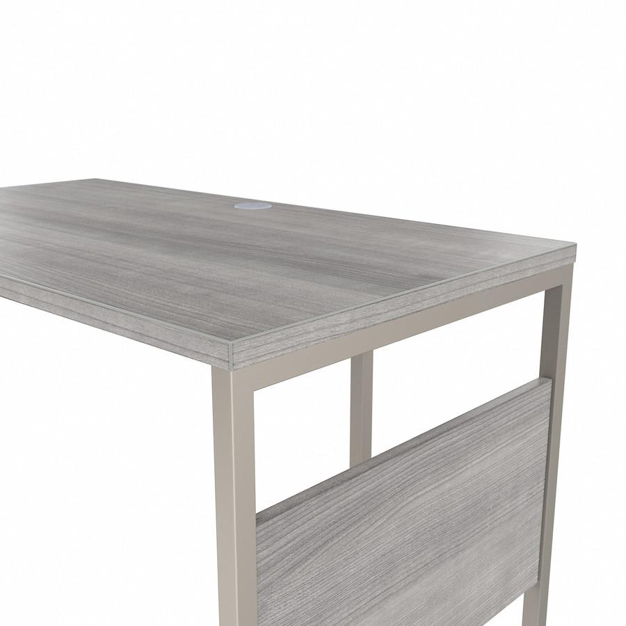 Bush Business Furniture Hybrid 60W x 30D L Shaped Table Desk with Mobile File Cabinet, Platinum Gray. Picture 4