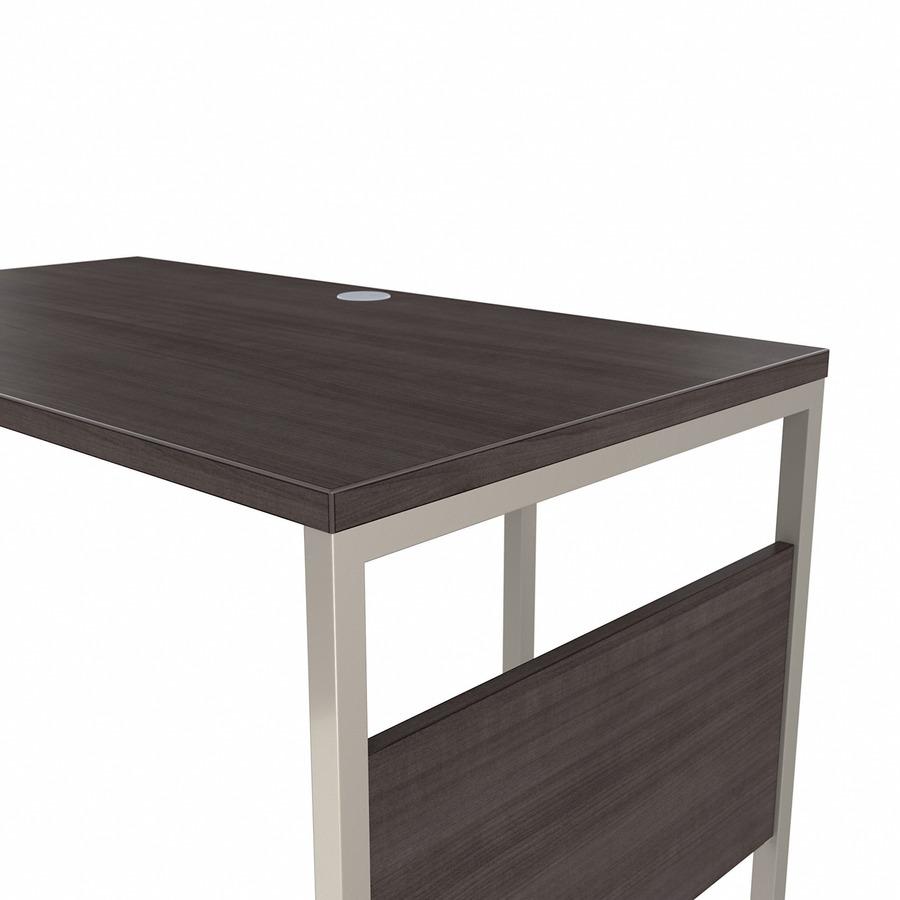 Bush Business Furniture Hybrid 60W x 30D L Shaped Table Desk with Mobile File Cabinet, Storm Gray/Storm Gray. Picture 4