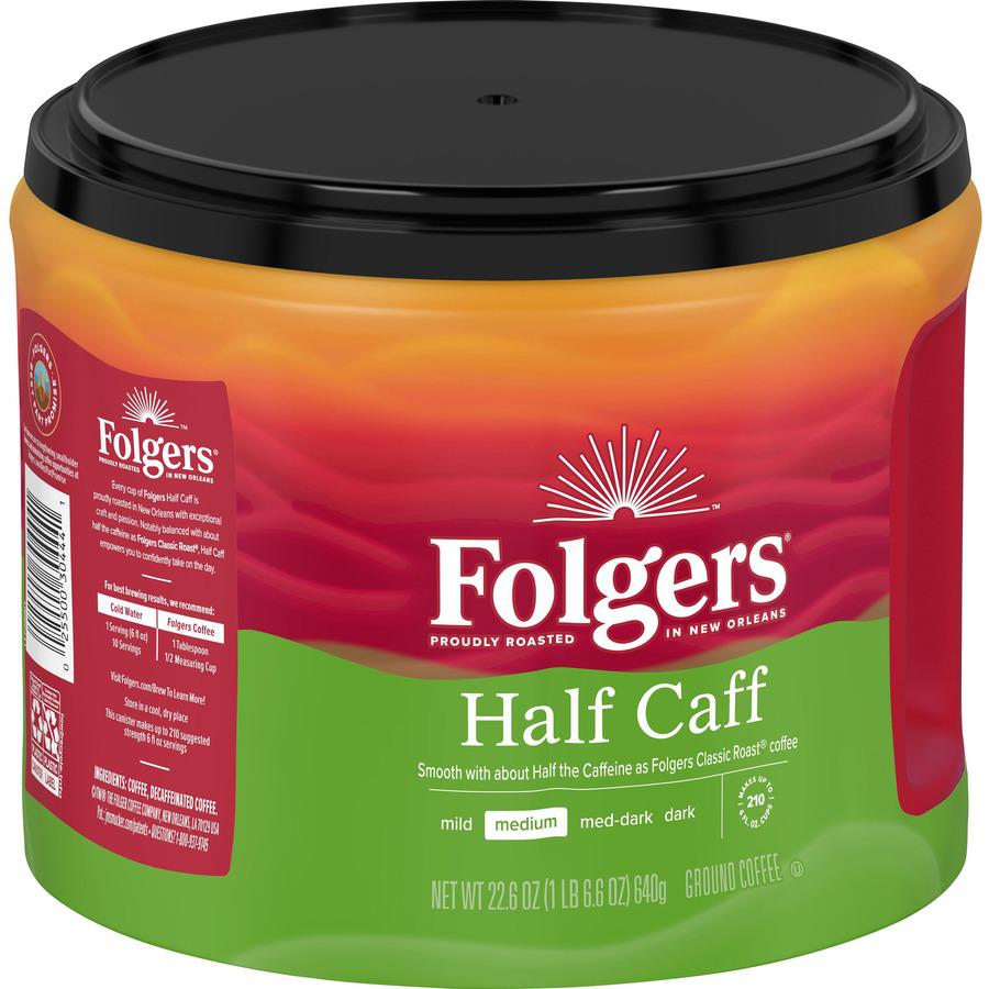 Folgers&reg; 1/2 Caff Coffee - Medium - 22.6 oz - 1 Each. Picture 8