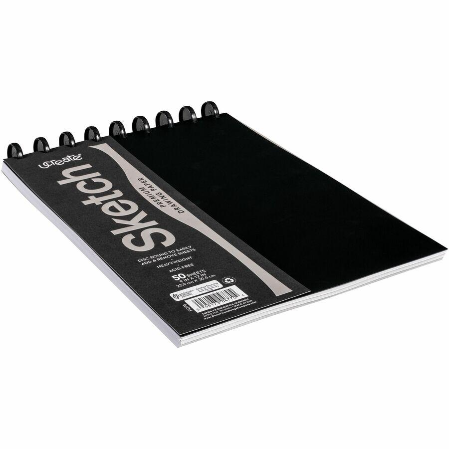 UCreate Disc Bound Sketch Book - 50 Sheets - Disc - 9" x 12" - 9" x 12" - Heavyweight, Acid-free, Recyclable - 1 Each. Picture 10