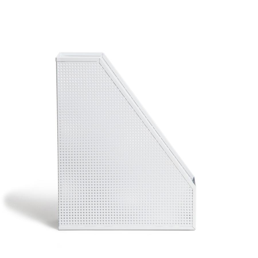 U Brands Perforated Magazine Holder - 1 Pocket(s) - White - Metal - 1 Each. Picture 7