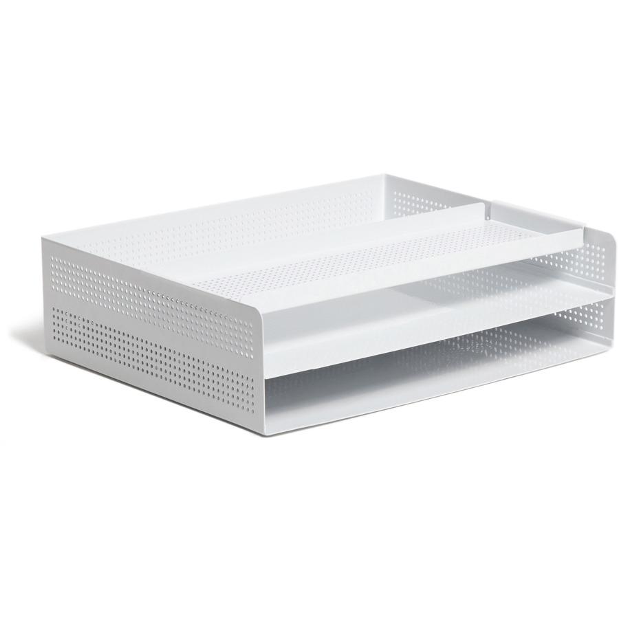 U Brands Perforated Paper Tray - Durable - White - Metal - 1 Each. Picture 8
