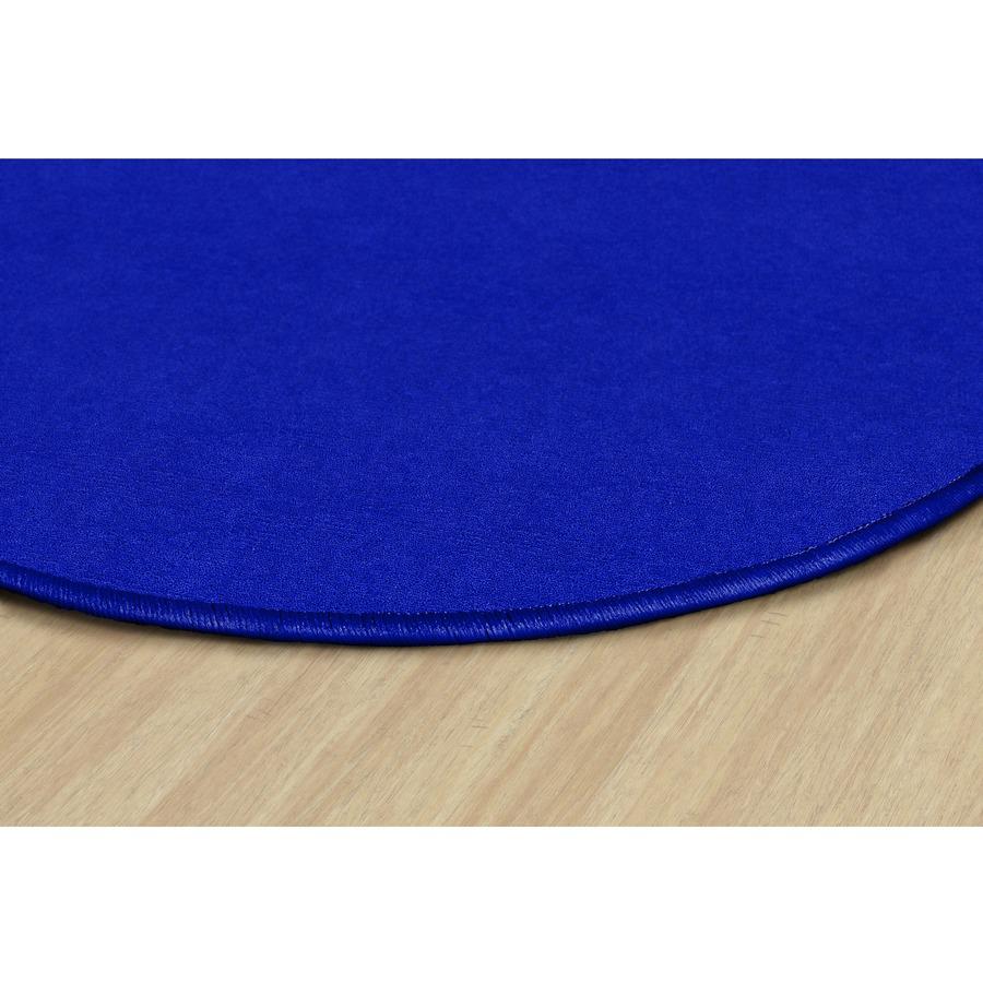 Flagship Carpets Ameristrong Solid Color Rug - Floor Rug - Traditional - 72" Diameter - Round - Royal Blue - Nylon. Picture 7