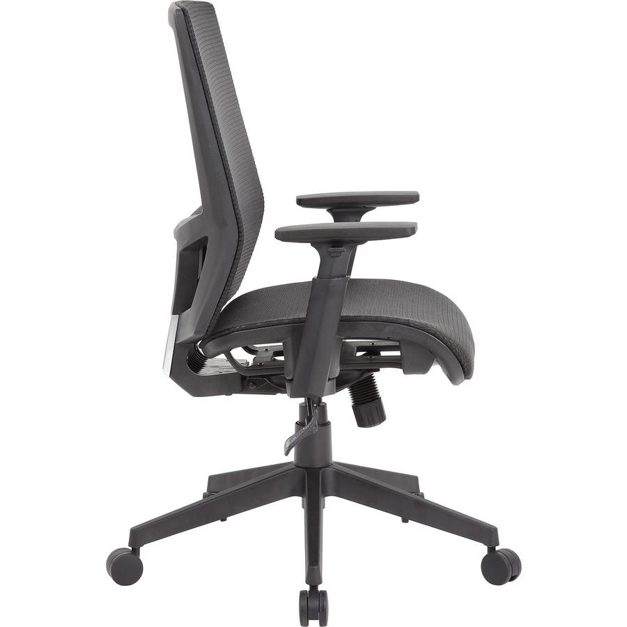 Boss Mesh Task Chair - Black Seat - Black Back - Black Frame - 5-star Base - Mesh - Armrest - 1 Each. Picture 10