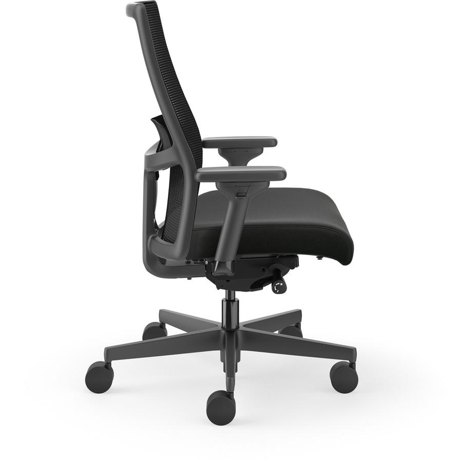 HON Ignition 2.0 Mid-back Big & Tall Task Chair - Black Foam Seat - Black Back - Black Frame - Mid Back - 5-star Base - Armrest - 1 Each. Picture 9
