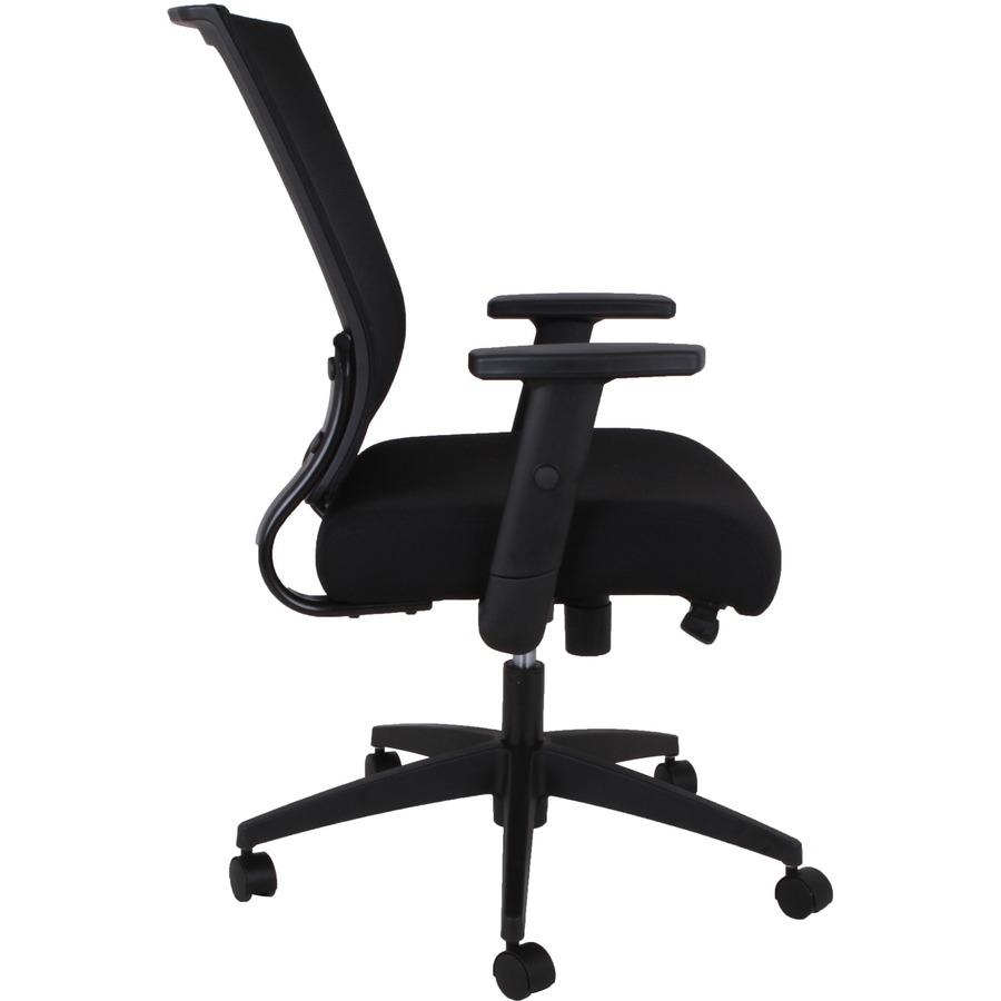 Lorell Mid-back Mesh Chair - Mid Back - 5-star Base - Black - Armrest - 1 Each. Picture 9