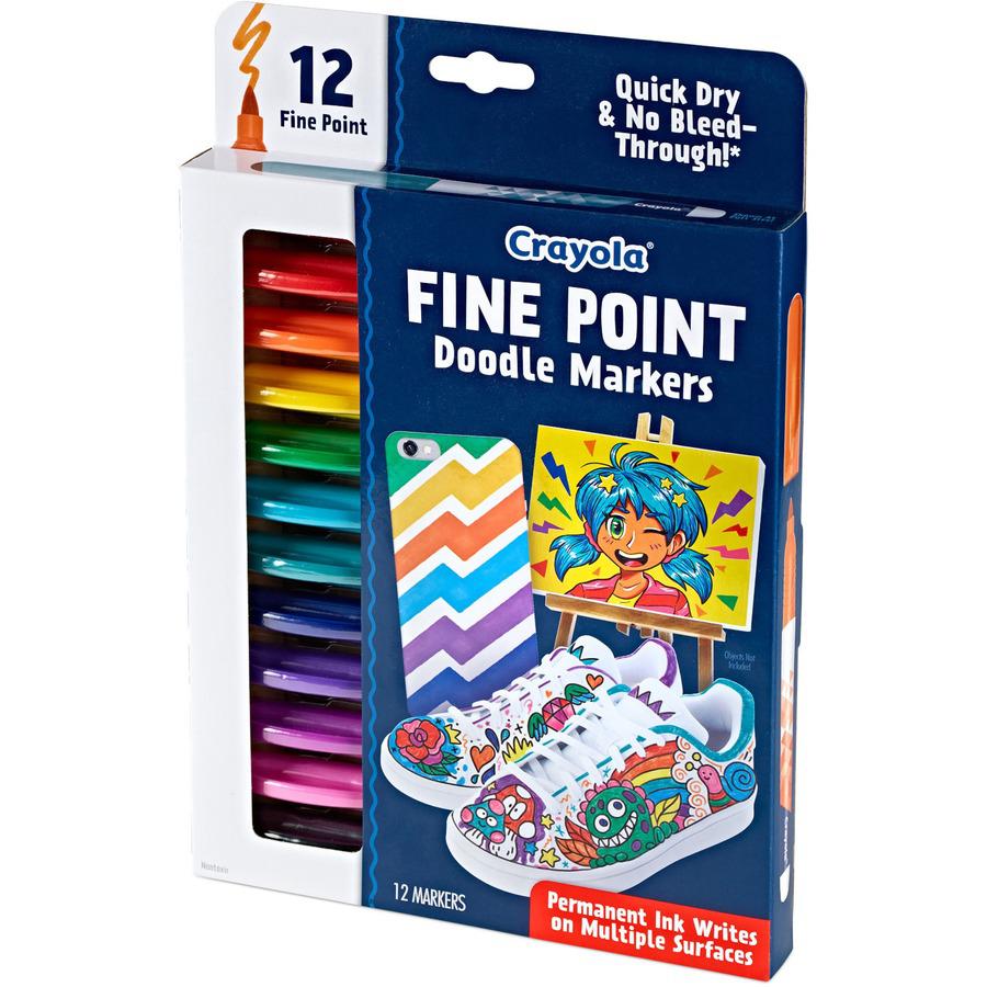Crayola Doodle Markers - Fine Marker Point - Multicolor - 12 / Pack. Picture 9