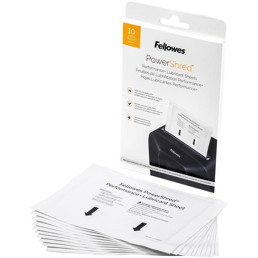 Fellowes Powershred Performance+ Lubricant Sheets - Dust Retention - White. Picture 8