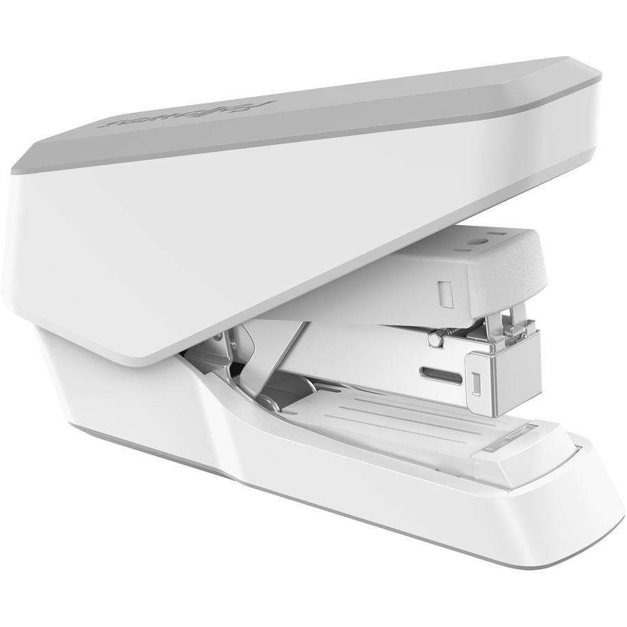 Fellowes EasyPress Half Strip Stapler - 40 Sheets Capacity - 105 Staple Capacity - Half Strip - 1/4" Staple Size - 1 Each - White. Picture 10