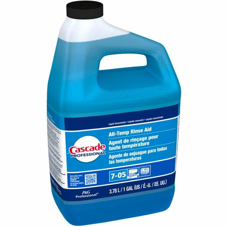 P&G All-Temp Rinse Aid - Concentrate - 128 fl oz (4 quart) - 2 / Carton - Phthalate-free, Triclosan-free, Alkylphenol-free, Anti-limescale - Blue. Picture 3