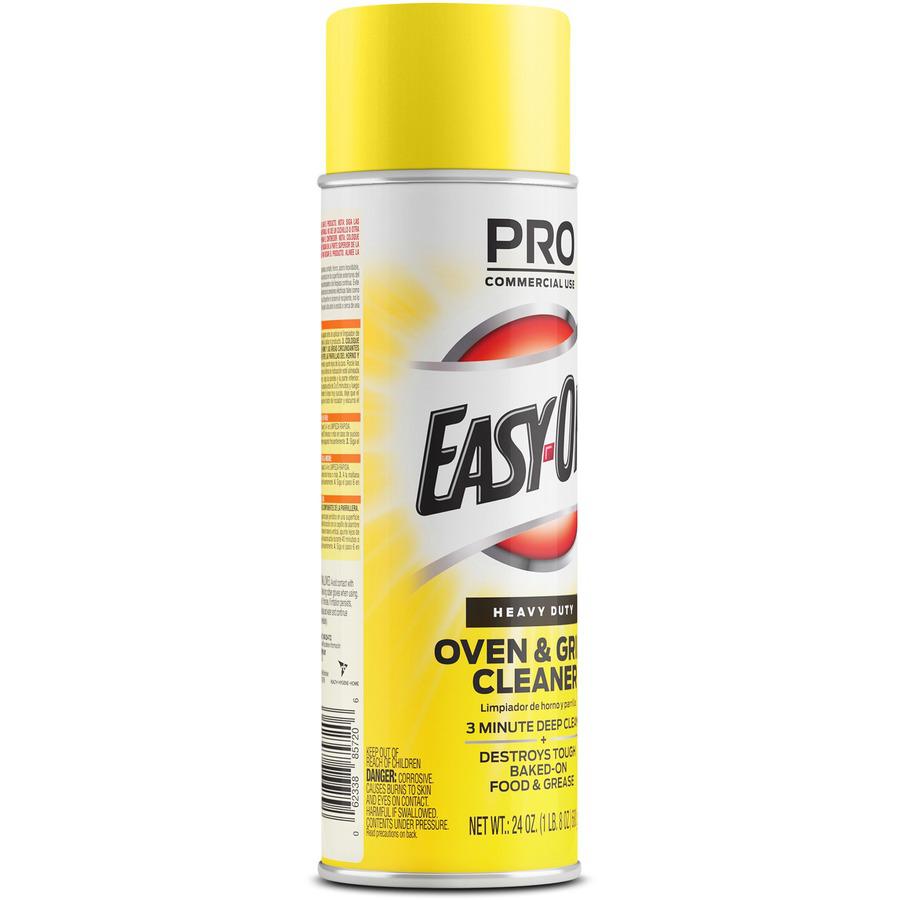 Professional Easy-Off Heavy Duty Oven & Grill Cleaner - 24 fl oz (0.8 quart) - Lemon Floral ScentAerosol Spray Can - 6 / Carton - Heavy Duty - White. Picture 7