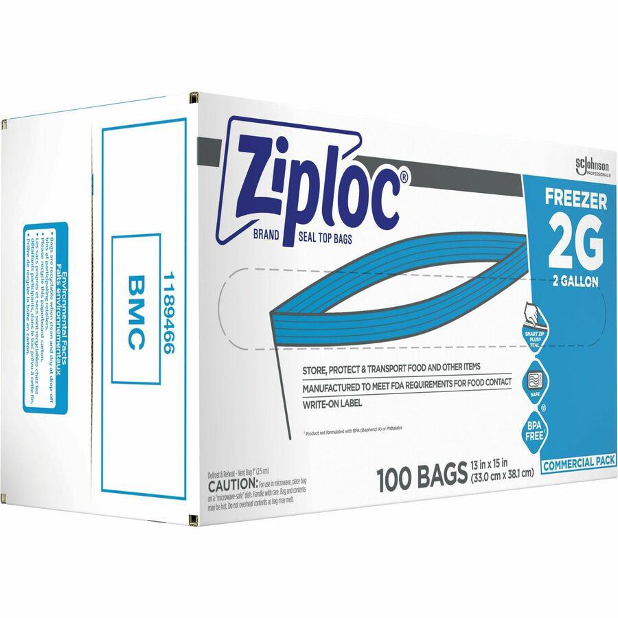 Ziploc&reg; Grip n' Seal Freezer Bags - 2 gal Capacity - 13" Width x 15" Length - Blue - Plastic - 1Carton - Food, Meat, Poultry, Fish. Picture 10