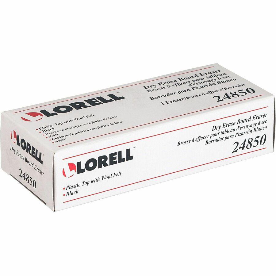Lorell Dry-Erase Board Erasers - Black - 12 / Box. Picture 3