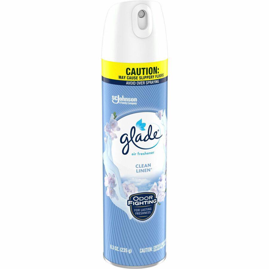 Glade Clean Linen Air Freshener Spray - Aerosol - 8.3 fl oz (0.3 quart) - Clean Linen - 6 / Carton - CFC-free, Ozone-safe. Picture 7