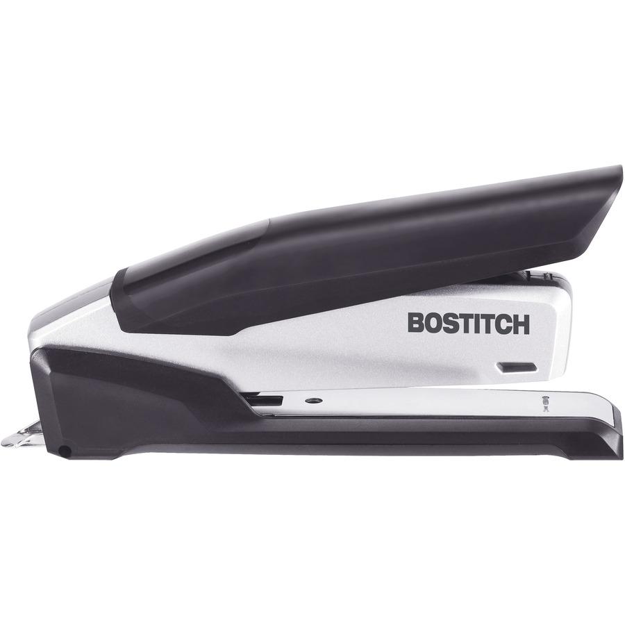Bostitch InPower Spring-Powered Antimicrobial Desktop Stapler - 28 Sheets Capacity - 210 Staple Capacity - Full Strip - 1 Each - Silver, Black. Picture 8