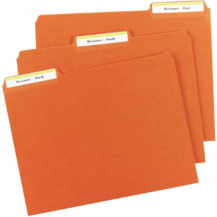 Avery&reg; TrueBlock File Folder Labels - Permanent Adhesive - Rectangle - Laser, Inkjet - Yellow - Paper - 30 / Sheet - 50 Total Sheets - 1500 Total Label(s) - 1500 / Box. Picture 8