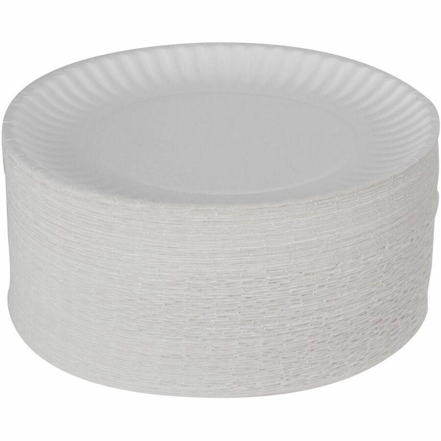 Dixie 9" Uncoated Paper Plates by GP Pro - 250 / Pack - 9" Diameter - White - 4 / Carton. Picture 9
