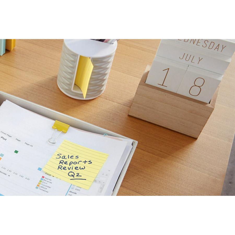 Post-it&reg; Lined Notes - 600 x Canary Yellow - 3" x 3" - Square - 100 Sheets per Pad - Ruled - Yellow - Paper - Self-adhesive, Repositionable, Removable - 6 / Pack. Picture 7