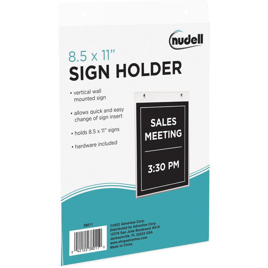 Golite nu-dell Sign Holder - Support 8.50" x 11" Media - Vertical - Plastic - 1 Each - Clear. Picture 4