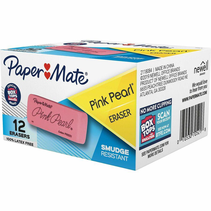 Paper Mate Pink Pearl Eraser - Pink - Rubber - 12 / Box - Self-cleaning, Tear Resistant, Smudge-free, Soft, Pliable. Picture 6