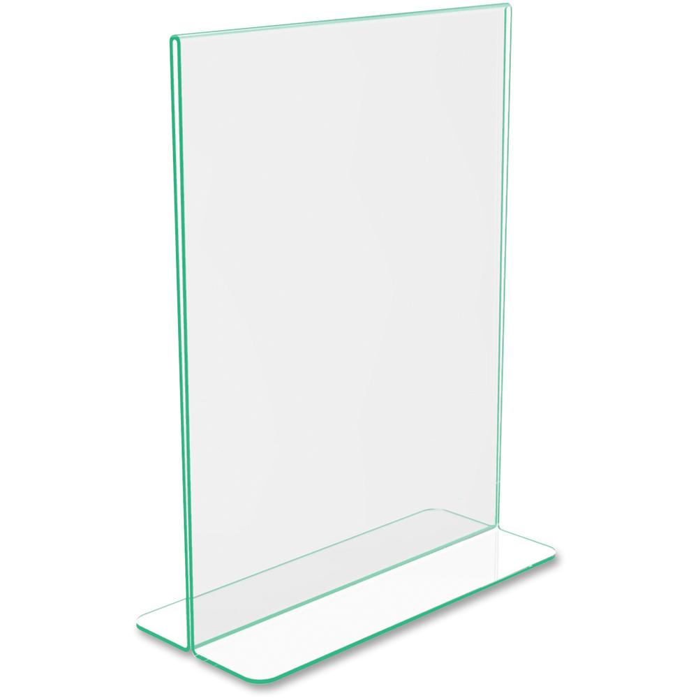 Deflecto Superior Image Premium Green Edge Sign Holder - 1 Each - 8.5" Width x 11" Height - Side-loading, Bottom Loading - Clear. Picture 7