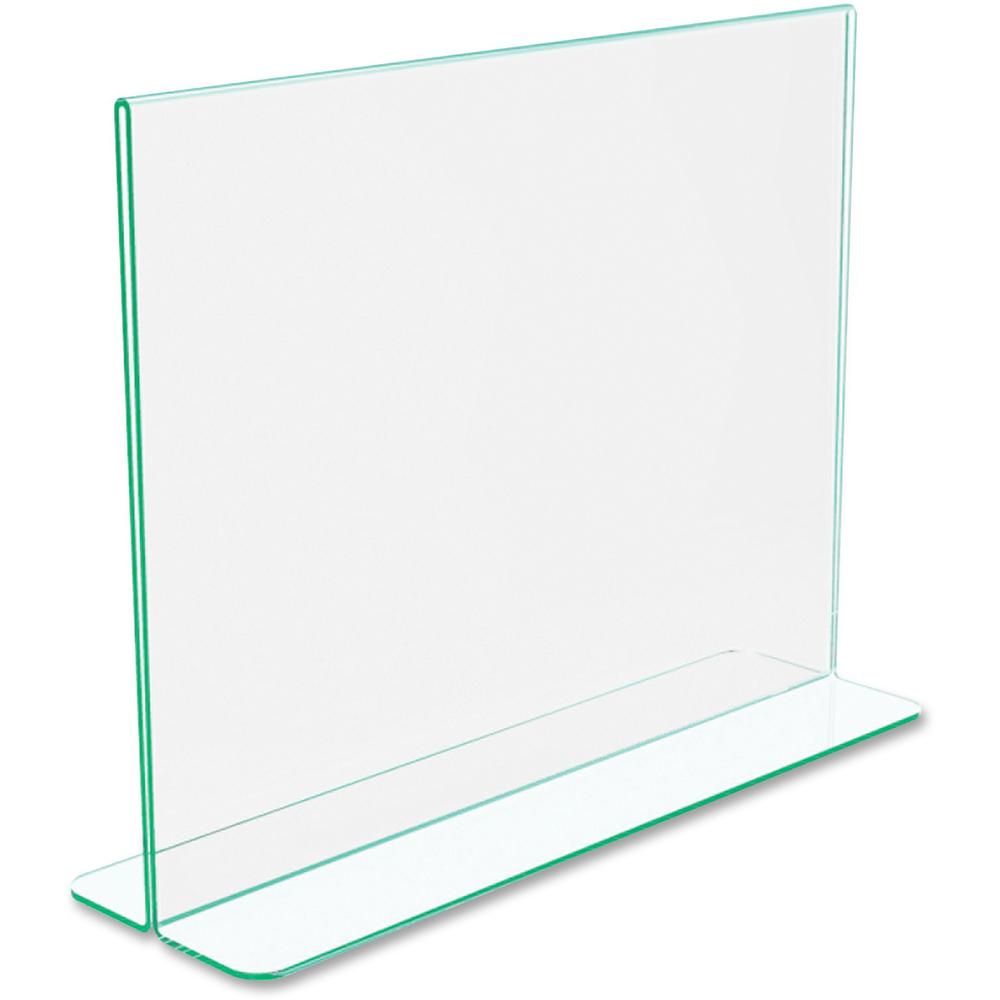 Deflecto Superior Image Premium Green Edge Sign Holder - 1 Each - 11" Width x 8.5" Height - Side-loading, Bottom Loading - Clear. Picture 6