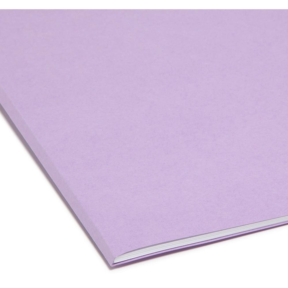 Smead Colored 1/3 Tab Cut Legal Recycled Top Tab File Folder - 8 1/2" x 14" - 3/4" Expansion - Top Tab Location - Assorted Position Tab Position - Lavender - 10% Recycled - 100 / Box. Picture 7
