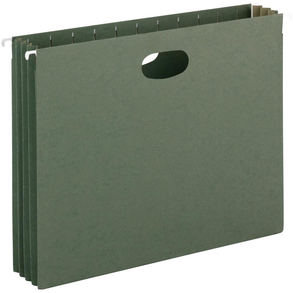 Smead Hanging File Pockets, 3-1/2 Inch Expansion, Letter Size, Standard Green, 10 Per Box (64220) - 3 1/2" Folder Capacity - 8 1/2" x 11" - 3 1/2" Expansion - Standard Green - 30% Recycled - 10 / Box. Picture 7