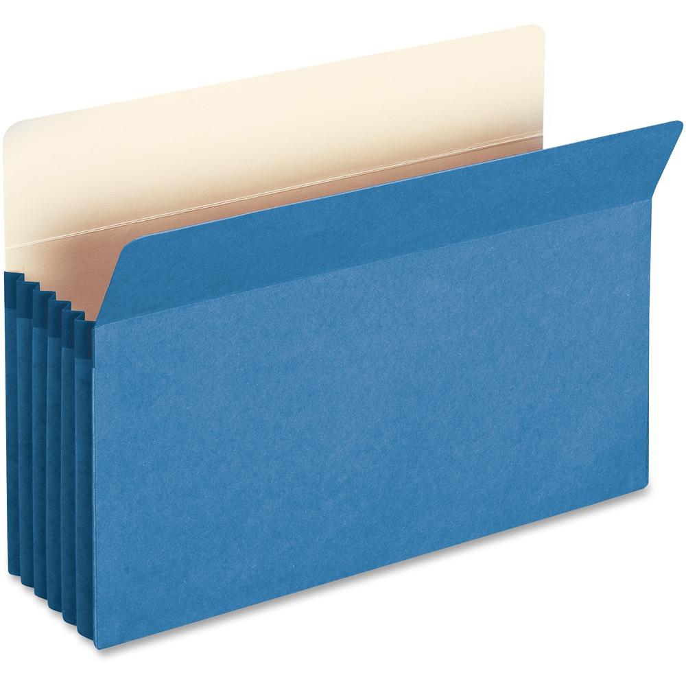 Smead Colored File Pockets - Legal - 8 1/2" x 14" Sheet Size - 5 1/4" Expansion - Top Tab Location - 9 pt. Folder Thickness - Blue - Recycled - 1 Each"". Picture 10