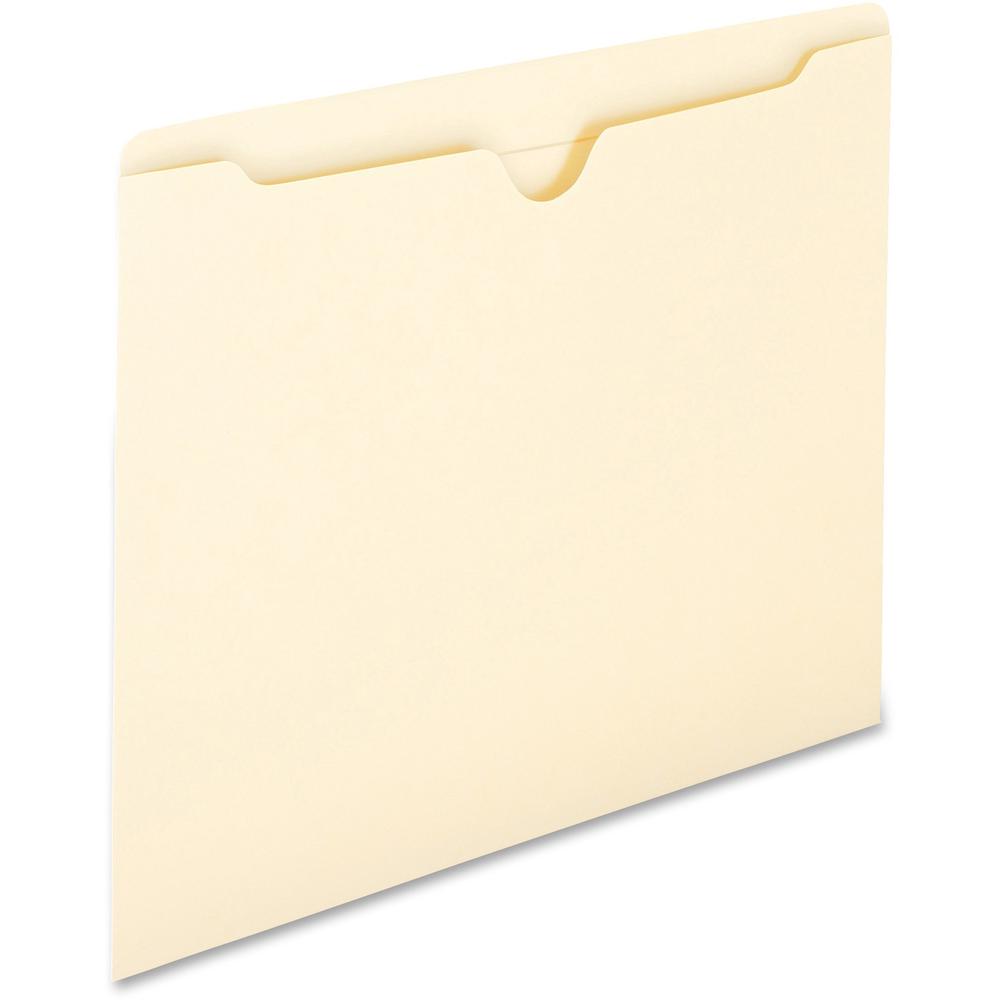 Smead Straight Tab Cut Letter Recycled File Jacket - 8 1/2" x 11" - Manila - 10% Recycled - 100 / Box. Picture 5