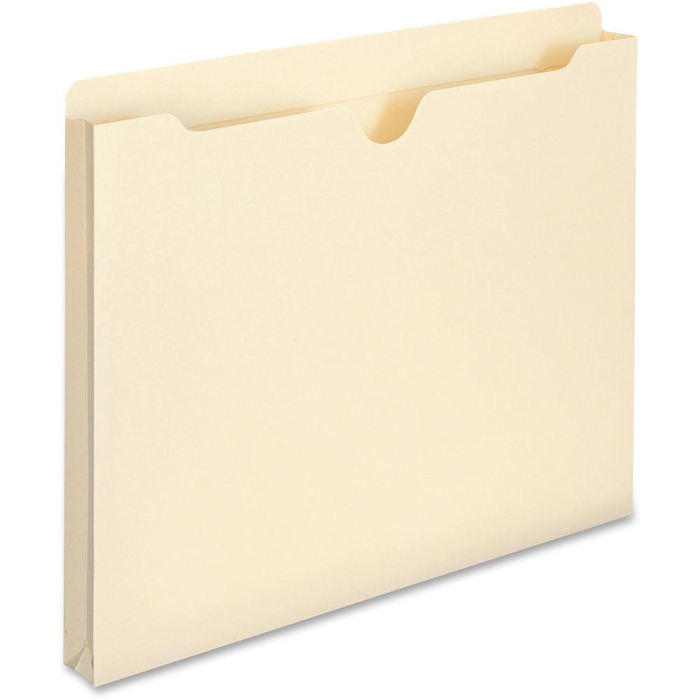 Smead Straight Tab Cut Letter Recycled File Jacket - 8 1/2" x 11" - 1" Expansion - Manila - 10% Recycled - 50 / Box. Picture 5
