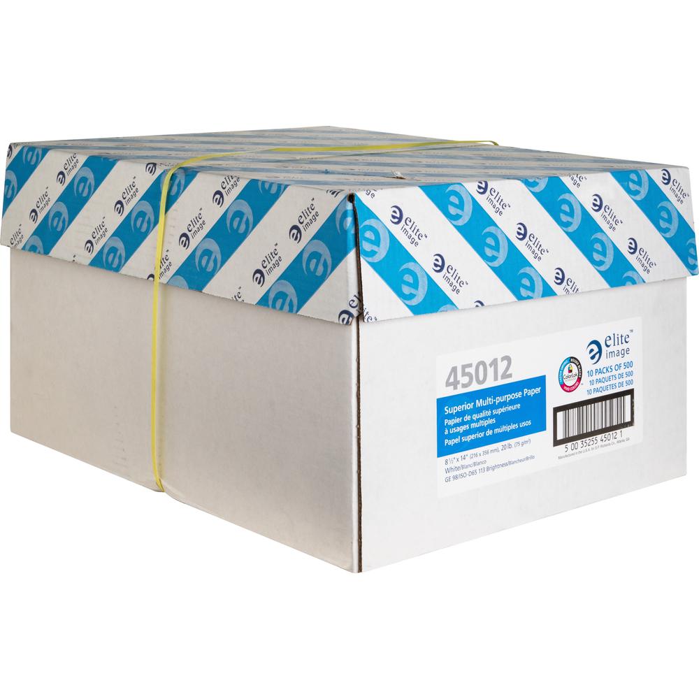 Elite Image Multipurpose Paper - 98 Brightness - Legal - 8 1/2" x 14" - 20 lb Basis Weight - 5000 / Carton - Sustainable Forestry Initiative (SFI) - White. Picture 11